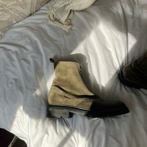 Frye green combat boots